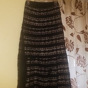 Beautiful black lace and nude formal skirt